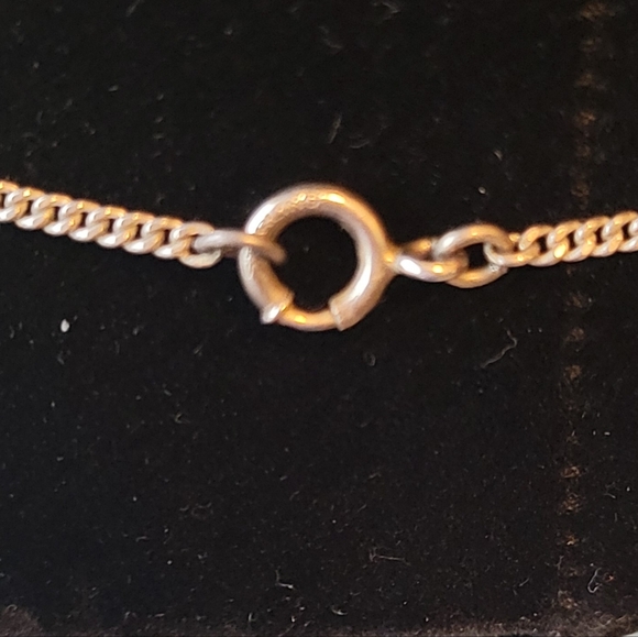 Antique Vintage Sterling Silver Floating Opal Pendant With Chain - Picture 3 of 3